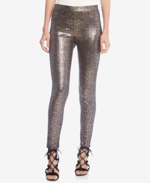 Karen Kane Metallic Snake-print Leggings