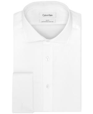 Calvin Klein Steel Non-iron Slim-fit Solid French Cuff Performance Shirt