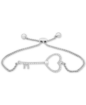 Diamond Key Bolo Bracelet (1/6 Ct. T.w.) In 14k White Gold