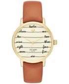 Kate Spade New York Women's Metro Luggage Leather Strap Watch 34mm Ksw1237