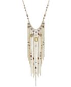 Inc International Concepts Gold-tone Multi-stone Fringe Statement Necklace, Only At Macy's
