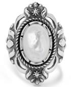 American West Classics White Mother Of Pearl Ring In Sterling Silver