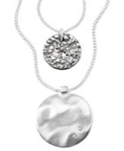 Kenneth Cole New York Pendant, Silver-tone Mixed Metal And Crystal Accent
