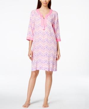 Charter Club Embroidered Chevron-print Caftan, Only At Macy's