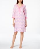 Charter Club Embroidered Chevron-print Caftan, Only At Macy's