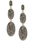 Inc International Concepts Gold-tone Pave Oval Drop Earrings, Created For Macy's