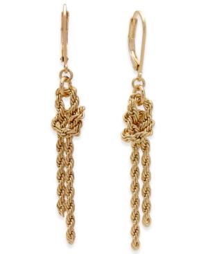 Charter Club Gold-tone Knotted Rope Chain Drop Earrings, Only At Macy's