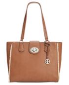 Giani Bernini Faux-shearling-trim Tote, Only At Macy's
