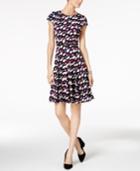 Jessica Howard Belted Geo-print Dress