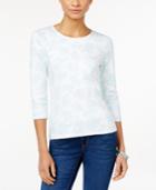 Charter Club Petite Coral-print Top, Only At Macy's