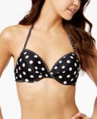 California Waves Polka-dot Halter Push-up Bikini Top Women's Swimsuit