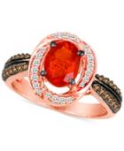 Le Vian Chocolatier Fire Opal (5/8 Ct. T.w.) And Diamond (3/8 Ct. T.w.) Ring In 14k Rose Gold