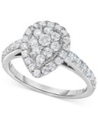 Diamond Pear Antique-inspired Engagement Ring (1 Ct. T.w.) In 14k White Gold