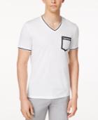 Armani Exchange Men's V-neck Striped-trim T-shirt