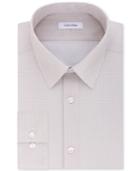 Calvin Klein Men's Steel Slim-fit Non-iron Performance Tan Print Dress Shirt