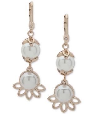 Ivanka Trump Gold-tone Imitation Pearl Double Drop Earrings