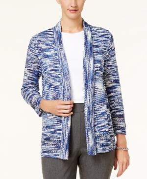 Alfred Dunner Gypsy Moon Space-dyed Open-front Cardigan