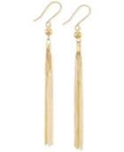 Tassel Drop Earrings In 14k Gold, Made In Italy