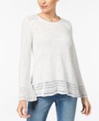 Style & Co Crocheted-trim Sweater Available In Regular & Petite Sizes, Created For Macy's
