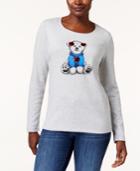 Karen Scott Polar Bear Holiday Graphic Cotton Top, Created For Macy's