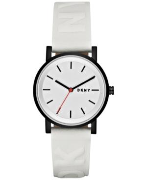 Dkny Women's Soho White Leather Strap Watch 34mm Ny2602