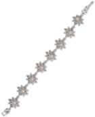 Marchesa Silver-tone Crystal & Imitation Pearl Flex Bracelet