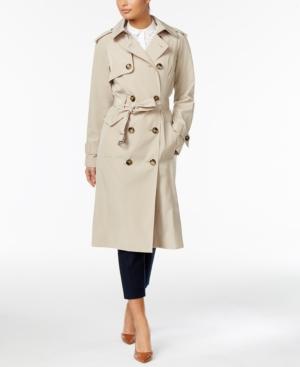 London Fog Petite Long Trench Coat