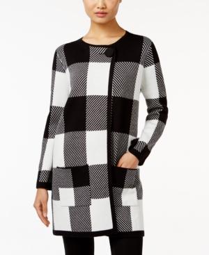 Alfani Plaid Sweater Coat, Only At Macy's