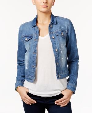 Vanilla Star Juniors' Paint-splatter Denim Jacket