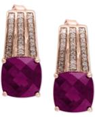 Effy Rhodolite (2-9/10 Ct. T.w.) & Diamond (1/5 Ct. T.w.) Drop Earrings In 14k Rose Gold