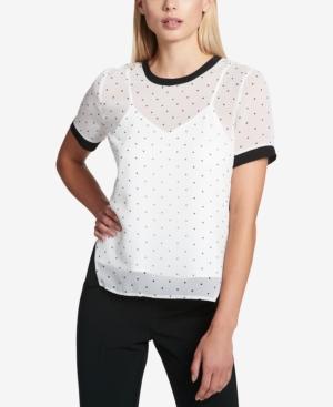 Dkny Dot-print Blouse