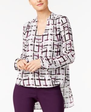 Alfani Printed Surplice Tunic, Created For Macy's