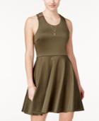 City Studios Juniors' Racerback Scuba Fit & Flare Dress