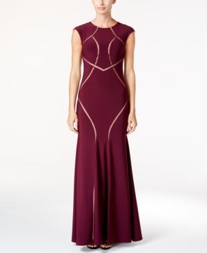 Xscape Illusion Scroll Gown