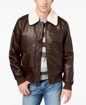 Members Only Men's Fleece-collar Bomber Jacket