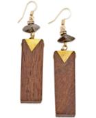 C.a.k.e. By Ali Khan Gold-tone Wooden Drop Earrings