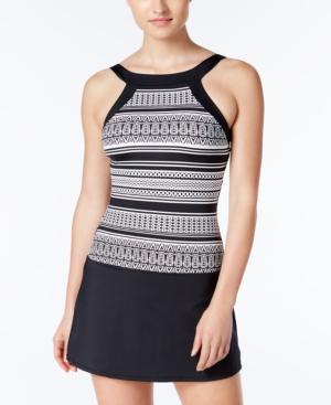 Jag Geometric-print High-neck Swim Dress Women's Swimsuit