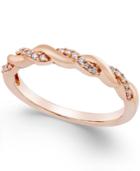 Diamond Twisted Band (1/8 Ct. T.w.) In 14k Rose Gold