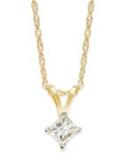 Diamond Necklace, 10k Gold Princess-cut Diamond Pendant (1/4 Ct. T.w.)
