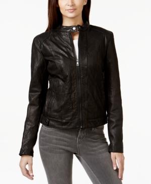 Cole Haan Leather Moto Jacket