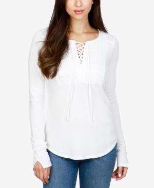 Lucky Brand Cotton Lace-up Top