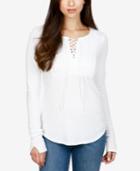 Lucky Brand Cotton Lace-up Top