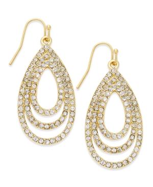 Inc International Concepts Gold-tone Pave Crystal Nested Teardrop Earrings, Only At Macy's