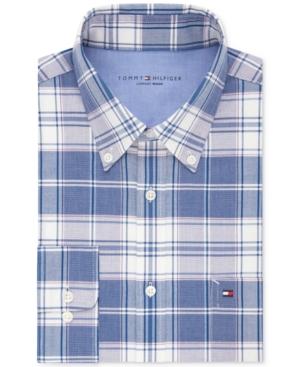 Tommy Hilfiger Men's Slim-fit Comfort Wash Untucked Dress Shirt, Created For Macy's
