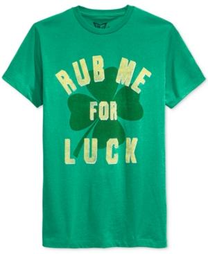 Univibe Men's St. Patrick's Day Rub For Luck T-shirt