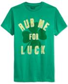 Univibe Men's St. Patrick's Day Rub For Luck T-shirt