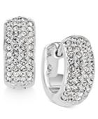 Danori Silver-tone Pave 1/2 Hoop Earrings, Created For Macy's