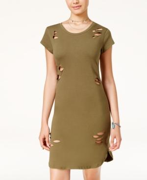 Planet Gold Juniors' Ripped High-low T-shirt Dress