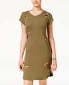 Planet Gold Juniors' Ripped High-low T-shirt Dress