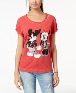 Freeze 24-7 Juniors' Minnie & Mickey Graphic-print T-shirt
